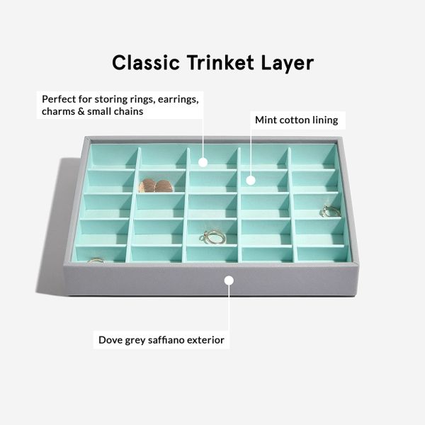Green Velvet Leather Jewelry Boxes Earring Organizer Rectangular Shape Luxury Design