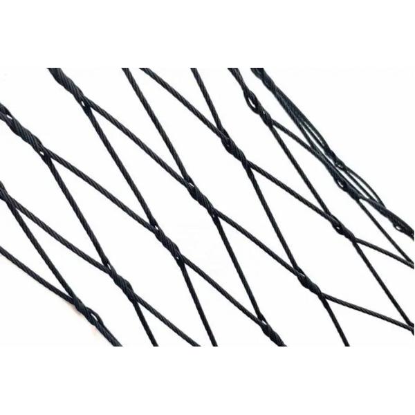 Zoo Black Oxide Cable Mesh Knotted 1.2mm-4.0mm Cable Dia For Tiger / Monkey