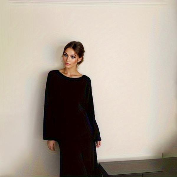 Women's Sweater 2024 New Elegant Knitted Set Women's One Shoulder Sweater Top Elastic Waist Fishtail Skirt