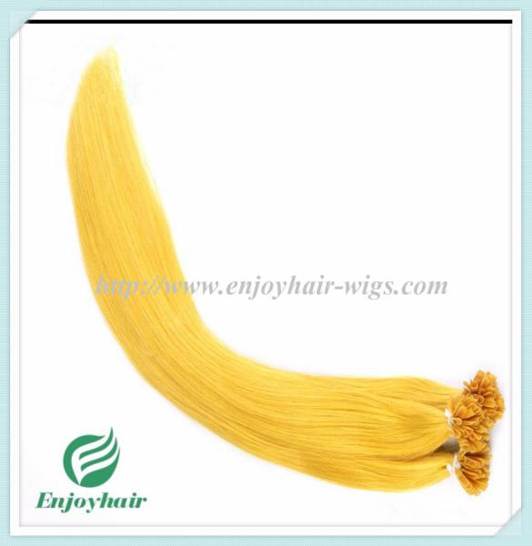 Nail U-Tip Hair 10-28 100s/pack yellow#colorStraight Human Hair malaysian hair extension