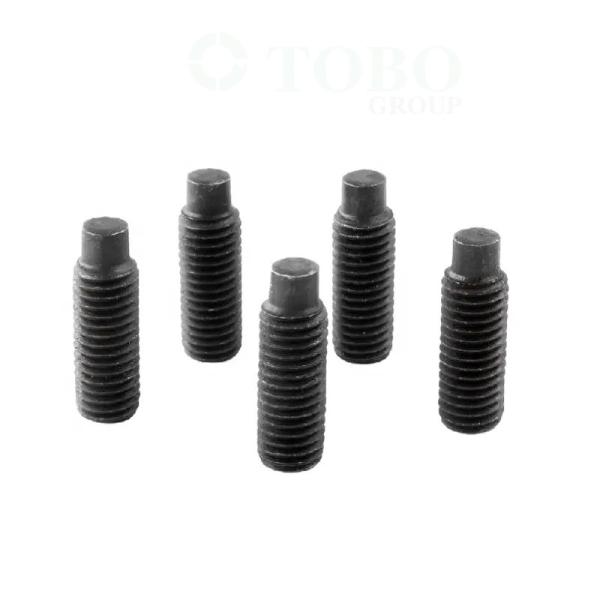 DIN915 o aço de liga preto do óxido 45H da categoria 12,9 encanta os parafusos da larva do soquete com ponto do cão