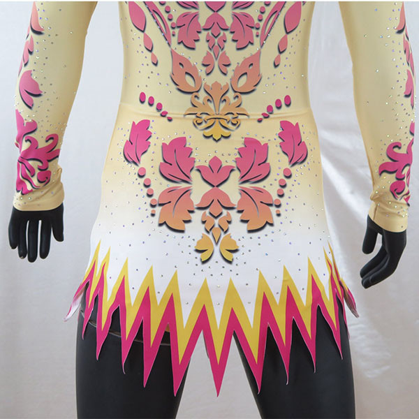 Звукомерное крутое печатание сублимации трико гимнастики с задней невидимой молнией