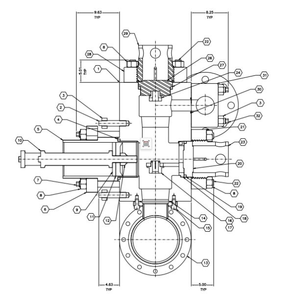 Lewco WH1300 Triplex Mud Pump Fluid End Module Assembly