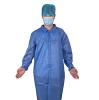 Médico Enfermeiro SMS Médico Lab Coat With Snaps Closure Shirt Collar Para Hospital