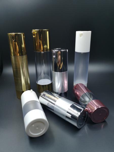 Special 15ml 30ml 50ml gold frosted vacuum skin care silver chambercosmetic manufacturer lotion airless pump bottle