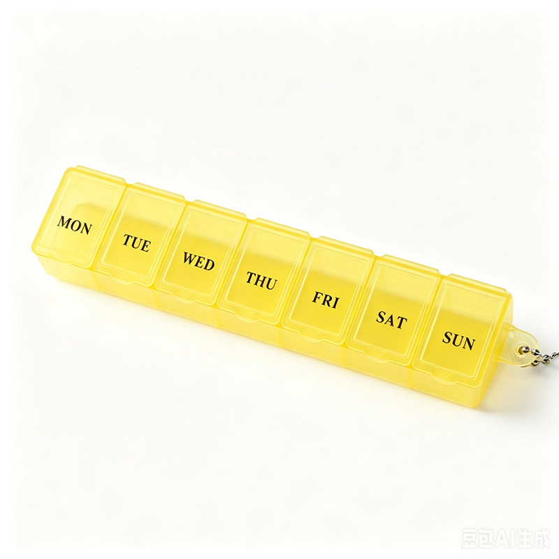 7-Slot Weekly Pill Case Keychain Medical Promotional Gift