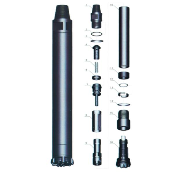 High Air Pressure DTH QL 60 Down The Hole Hammer Without Foot Valve