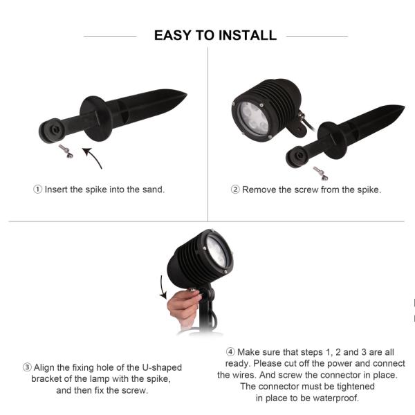 Регулируемый угол светодиодного садового освещения 2700k - 6500k IP65 Внешний деревянный светопроектор