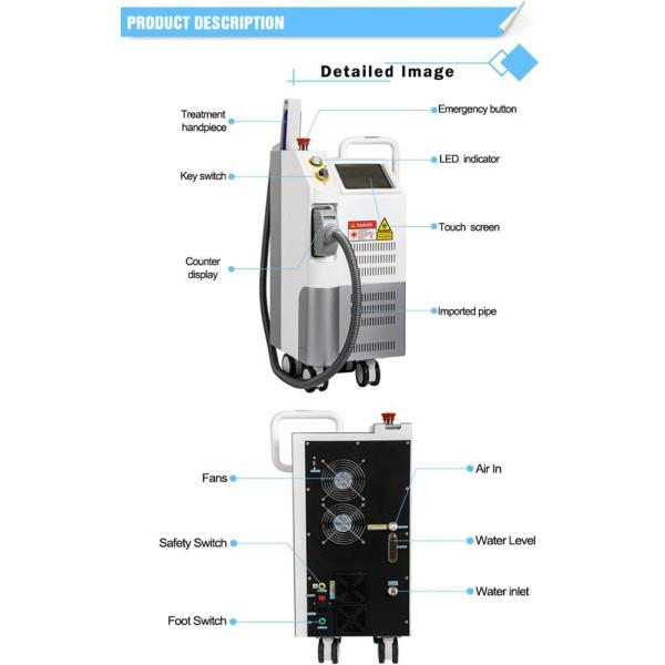 Q Switch ND YAG Laser Tattoo Removal Machine with 500 Thousand Shots and Software OEM