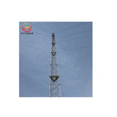 3 Legged Tubular Iron Galvanized Gsm Antenna Guy Wire 30m Lattice Triangle Mast Guyed Tower