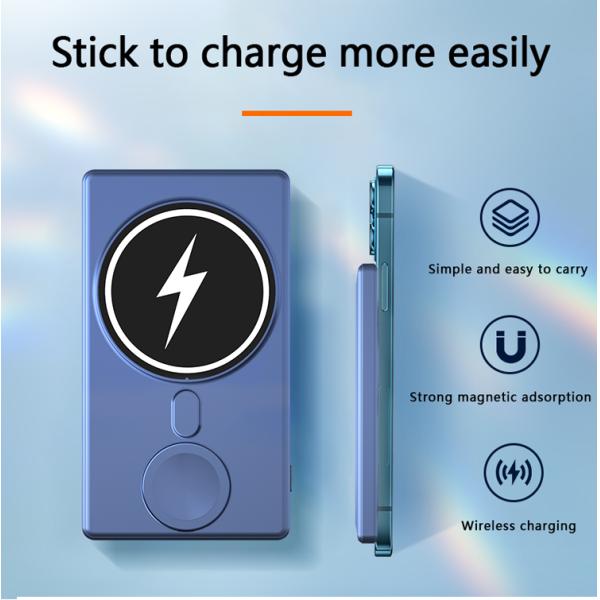 High Quality Magnetic Wireless Fast Charging Portable Power Bank Slim Wireless Magnetic Power Bank