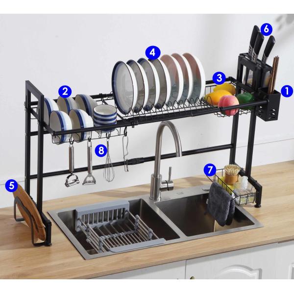 Retractable Over The Sink Adjustable Dish Rack 96x30x56cm Specification