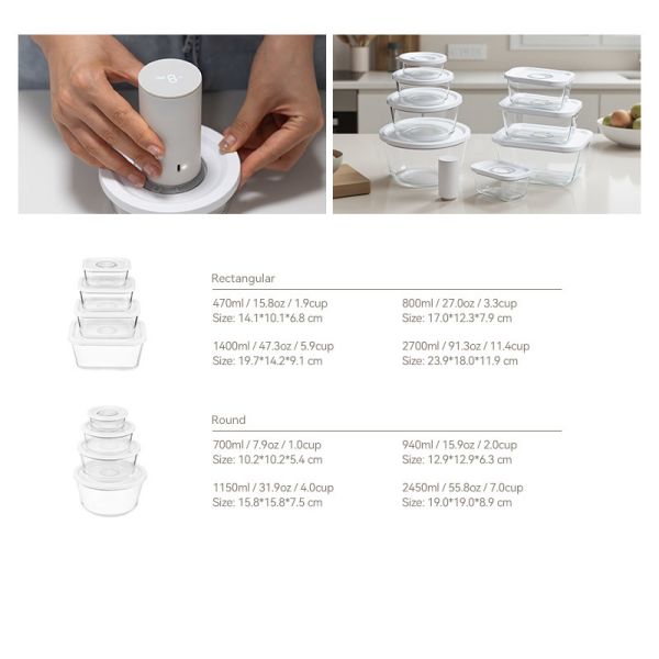 odor free glass vacuum containers withlong-term consistency for Regional Distributors & Import Wholesalers