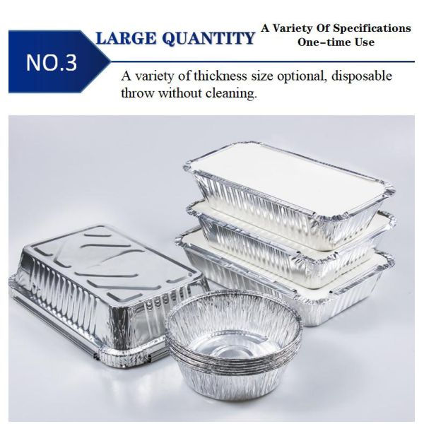 Heavy Duty Disposable Aluminum Foil Lunch Box for Catering Events and Food Storage