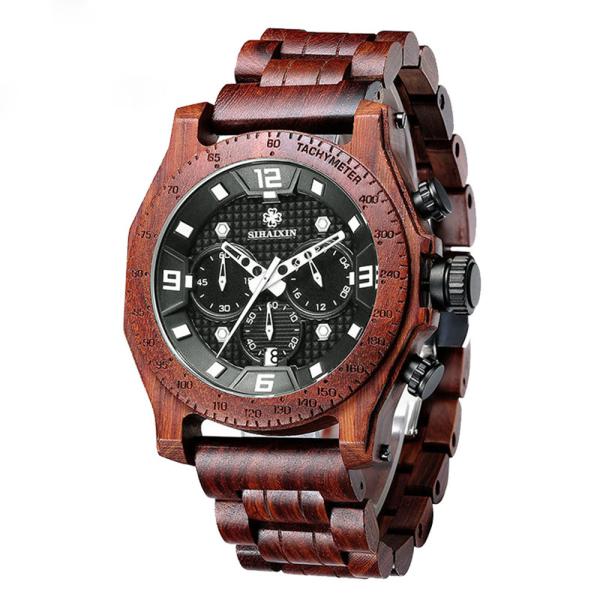 Wood Belt Multifunction Wrist ,wood watches for men ,3 ATM water proof .