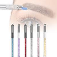 Tatuagem dobro acrílica Pen Eyebrow Permanent Makeup Tools de Microblading da cabeça
