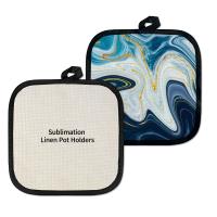 Customized Linen Sublimation Pot Holder With Rubber Back Heat Resistant Placemat 8 Inch