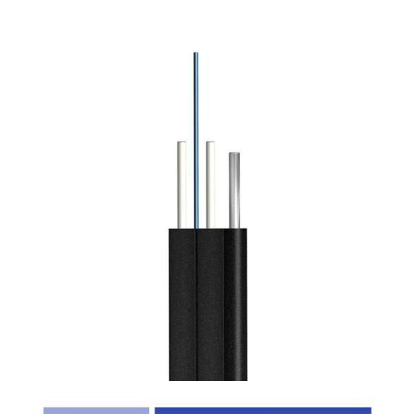 2 Fiber Outdoor Fiber Optic Drop Cable 9/125 SMF G657A1 LSZH ,1x steel wire messenger 2xFRP Member