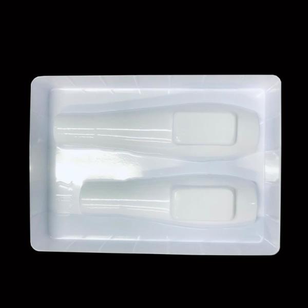 Custom White PVC Flocked Blister Tray for 2 Piece Skincare Set Eco-Friendly Packaging Insert