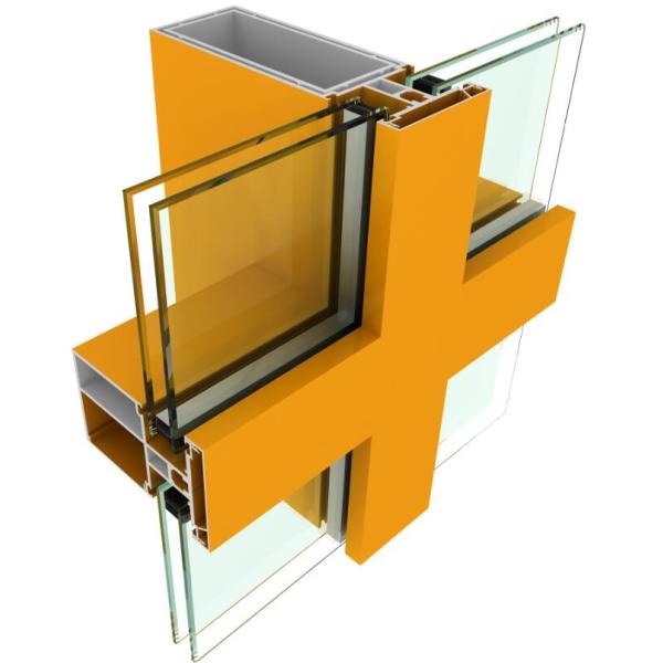 4mm 6063 профиля ненесущей стены T5 алюминиевых пудрят покрывать