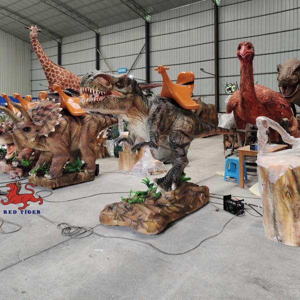 Animatronic T Rex Dino Riders , Customized Amusement Park Dinosaur