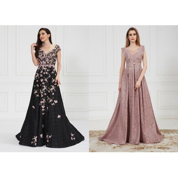 Bridesmaid Embroidered Vintage Wedding Dresses , Floor Length Vintage Style Dresses