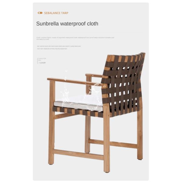 Pastoral Garden Teak Wood Patio Furniture Sets Sun Proof