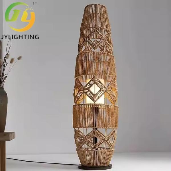 JYLIGHTING Japanese Style Bamboo Woven Chandelier Rural Homestay Art Decoration Pendant Lamp Living Dining Bedroom Light Floor