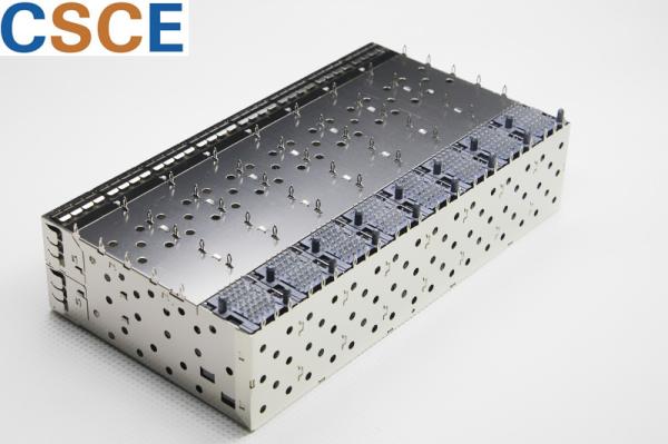 Nick Silver 2 * 8 SFP Cage Assembly , SFP Optical Module 1.05mm Diameter Holes