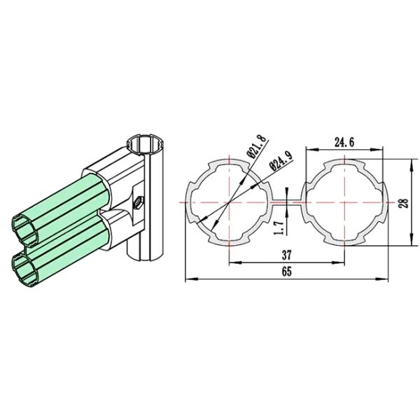Third Generation Aluminum Alloy Lean Pipe Material Rack For Automotive Parts Lean Tube Trolley Rack For Auto Parts Storage and Transportation