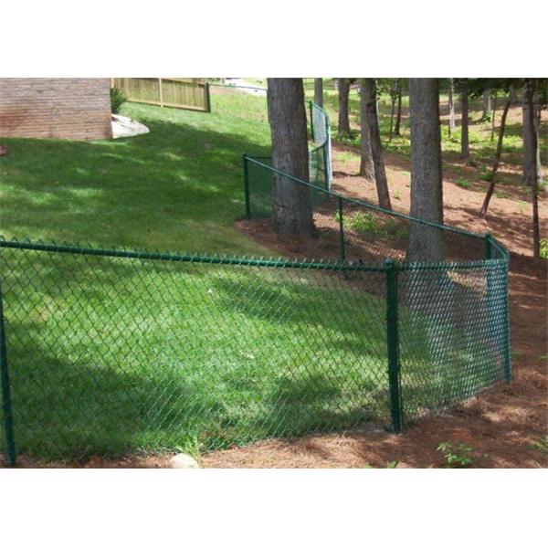 Загородка звена цепи барьера безопасности 2x15m 2.5mm зеленым покрытая винилом