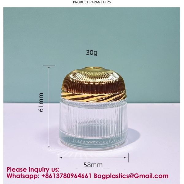 Travel Skincare Cream Jar 10g Refillable Glass Lotion Container With Metal Lid For Middle East Dubai, Small Cosmetic Sample Bottle For Travel Toiletries Organizer