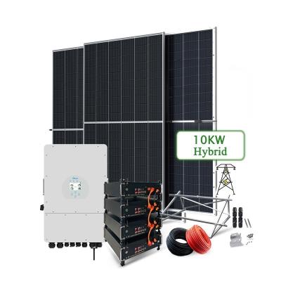 Roof Mounting 3kw 4kw 5kw 8kw 10kw Complete Set Hybrid Solar Energy System Kit for Home