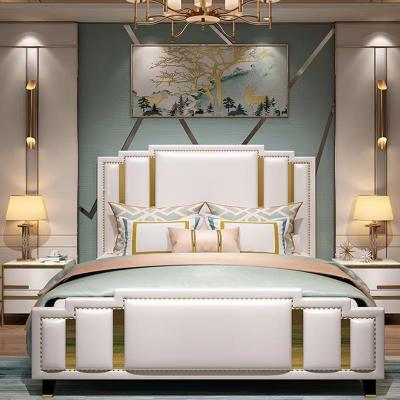Upholstered Hotel Bedroom Furniture Hydraulic Lift Up Storage Leather Bed