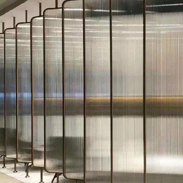 Modern interior decoration metal glass room divider wall panel