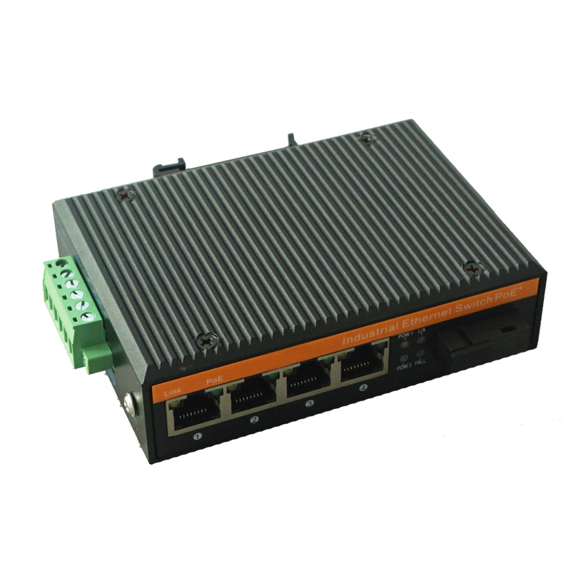 10/100M 1 fiber port+4 RJ45 ports Industrial POE Switch