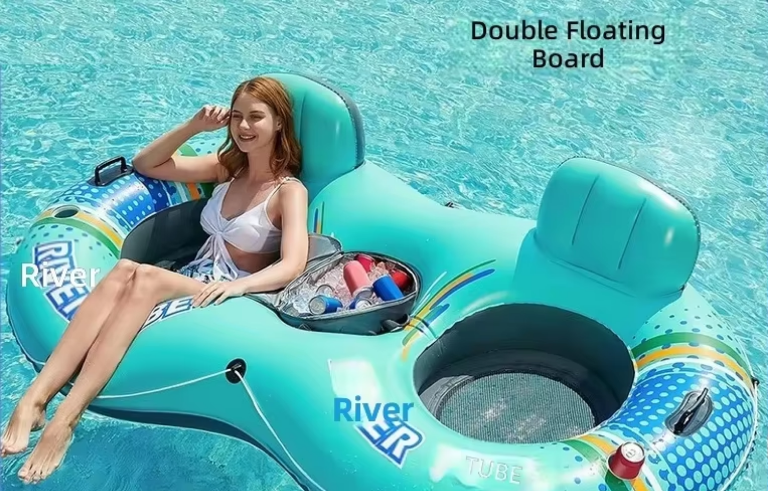 Custom Inflatable Floating Raft Double Lounge Chair Mesh Water Float Bed Pool Mattress