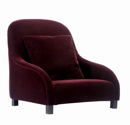 Velvet Fabric Purple Hotel Room Sofa Three Two Seat Single Sofa Set