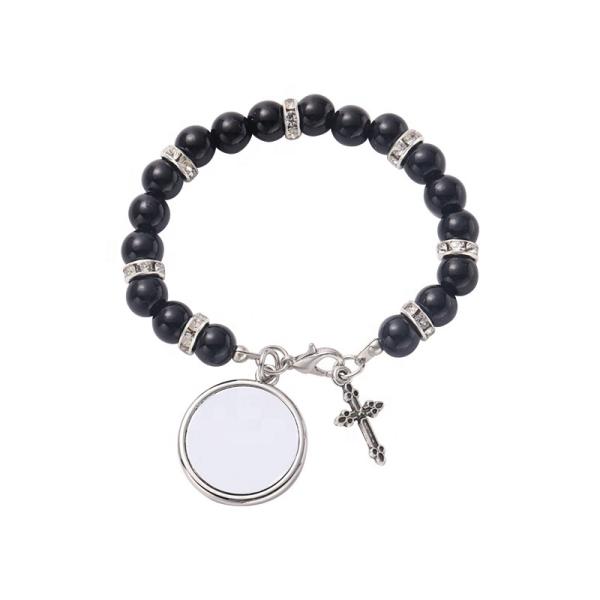Colored Sublimation Blank Catholic Rosary Beads Bracelet Blank For DIY Jewelry Making