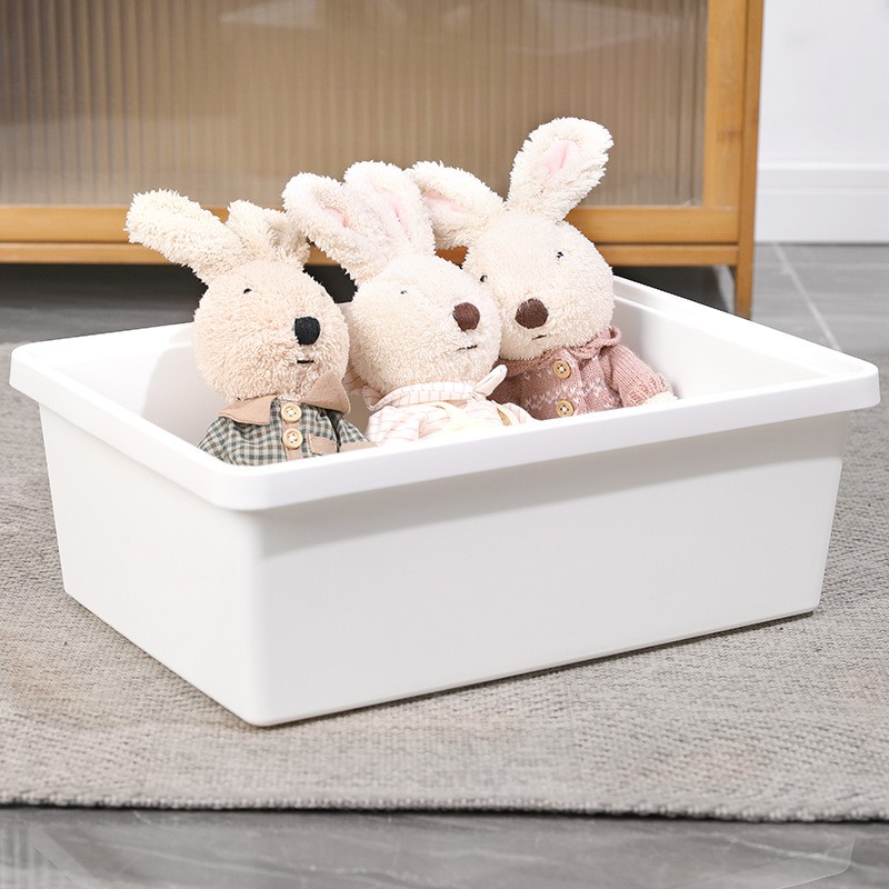 Manufacturer Wholesale White Large Capacity Clothing Bedding Storage Box Thickened Toy Storage Box Covered Storage Container Box