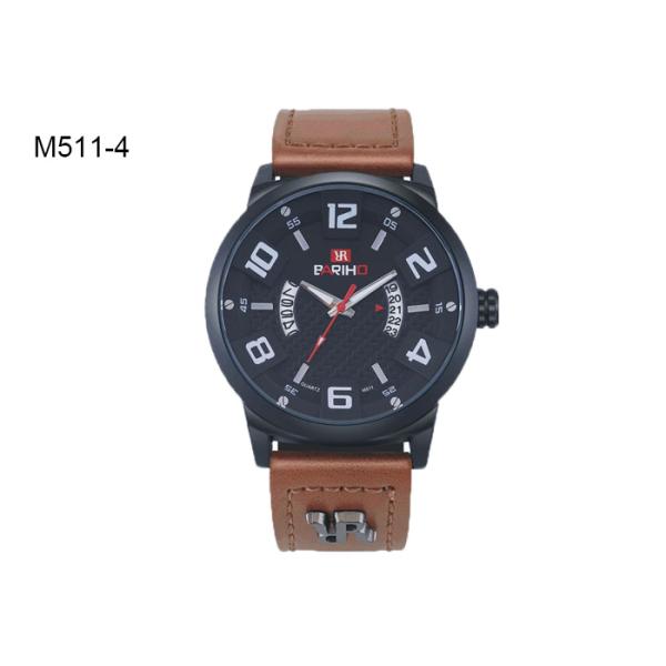 BARIHO Men's Quartz Watch Sport PU Leather Waterproof  Mens Watch M511