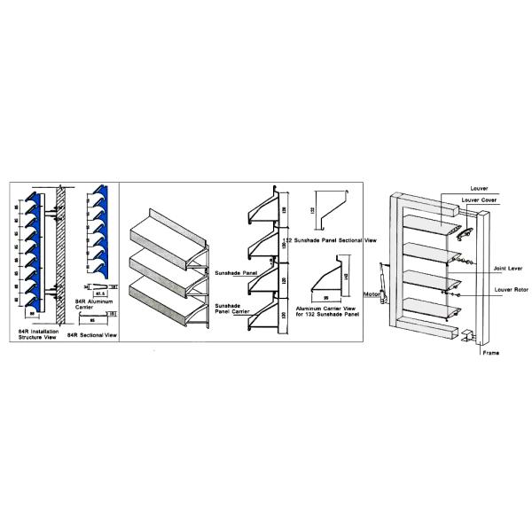 Коммерчески строя жалюзи тени солнца металла алюминиевое для плакирования внешней стены