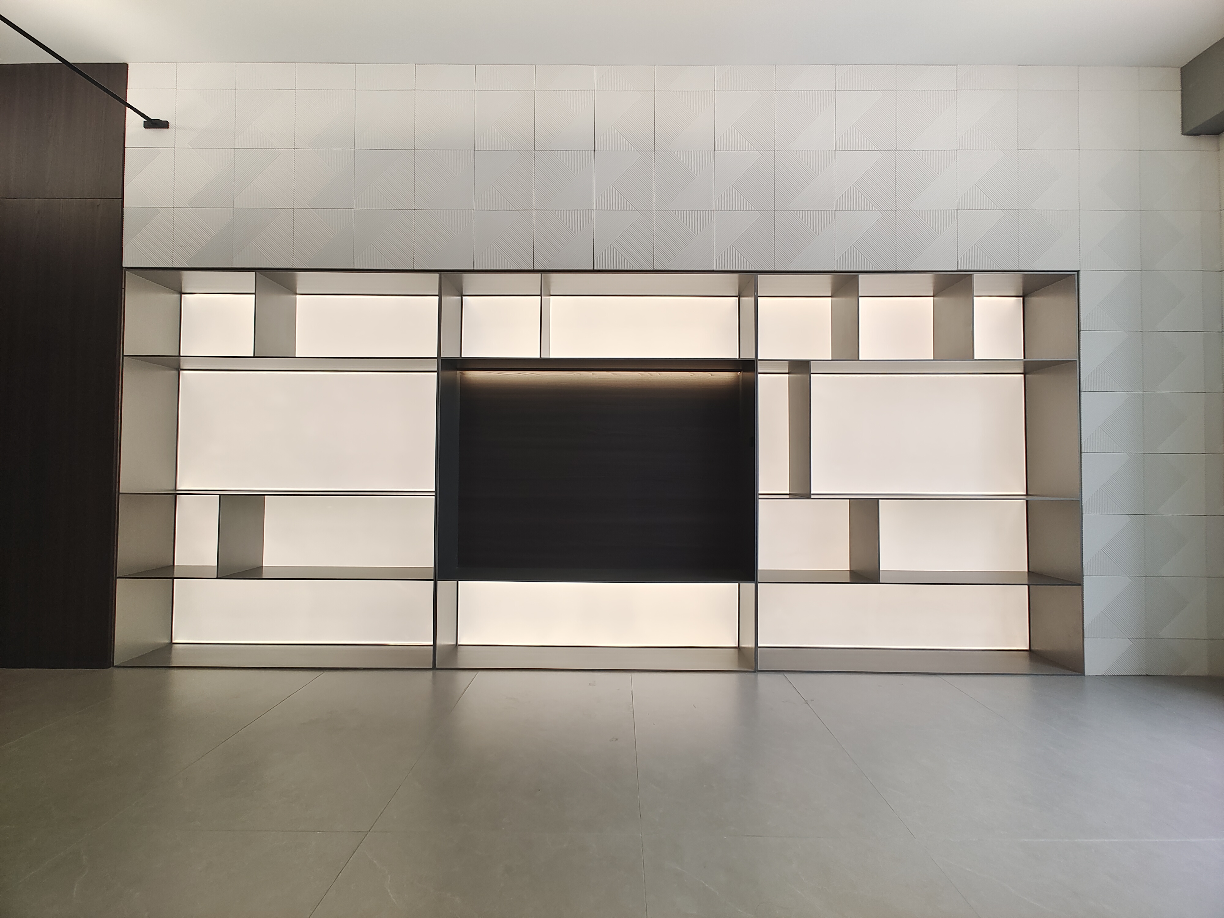 Latest Living Room Wall Hung Tv Light Tv Stand Cabinets Furniture Set Design Modern Luxury Floating Black Tv Units Cabinet