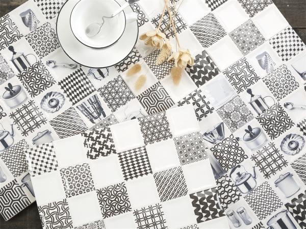 300x300mm Resistente a arranhões Encaustic Cerâmica azulejos rústicos para sala de estar e azulejos de parede duráveis para quarto branco e preto