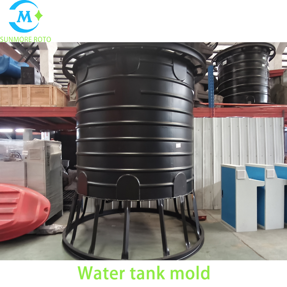 SUNMORE ROTO OEM Custom Cast Steel Vertical Large Water Tower Rotomolding Mould, Hollow Plastic Water Storage Tank Mold With Integral Support Lifting Frame