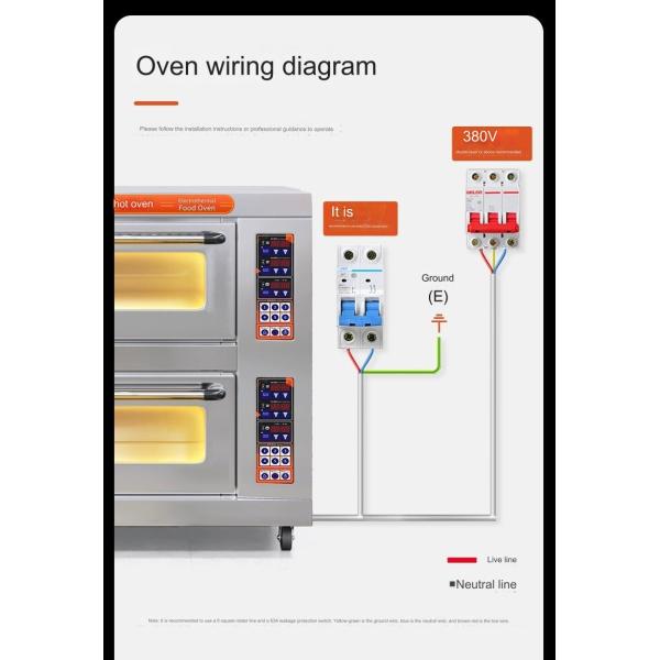 Suitable for Baking Bread Cake Pizza 3-layer 6-tray Electric Heating Commercial Oven