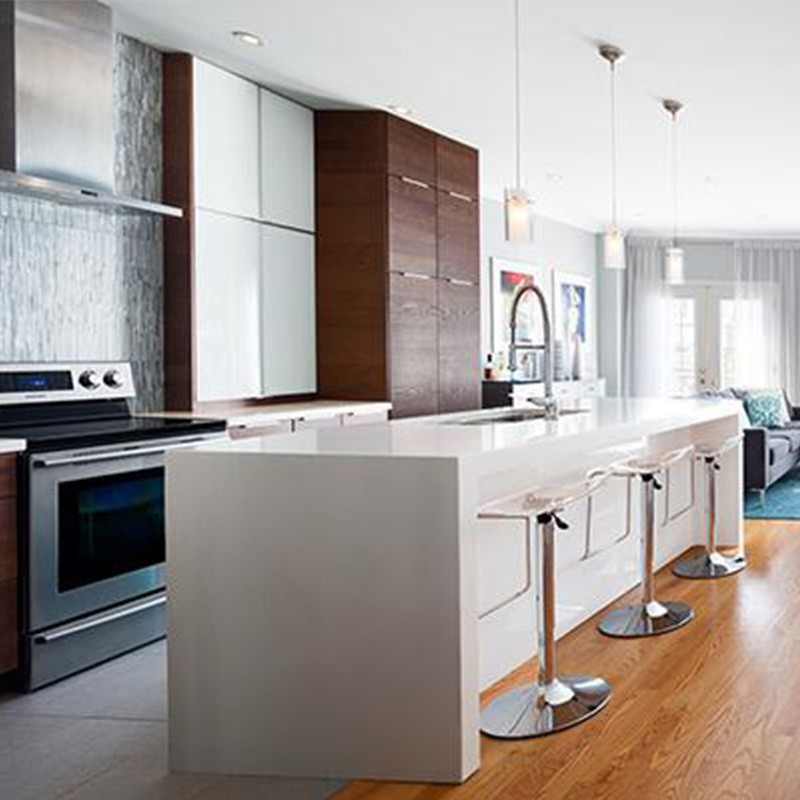 Kitchen Renovation Professional Matte Kitchen Cupboards with Quartz Stone Countertop
