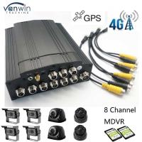 Full HD 1080P 8CH DVR móvil tarjeta SD 4G GPS H.265 CMSV6 Sistema de seguridad de DVR de autobús y camión