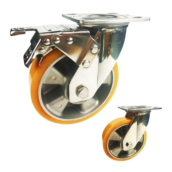 6 roulettes en aluminium de roue d'unité centrale de frein de pivot de capacité du diamètre 770LBS