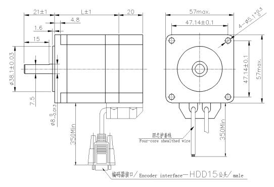 Система 57*57mm Stepper мотора короткозамкнутого витка Nema 23 4.2A 3.1NM 153 Oz внутри
